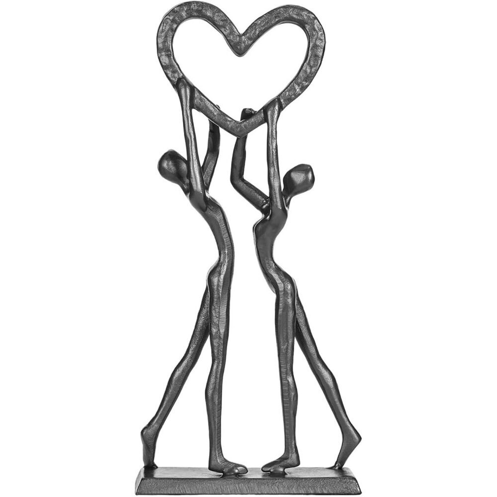 Modern Iron Sculpture Anniversary Hand Crafted Love Sculptures Figurines Décor